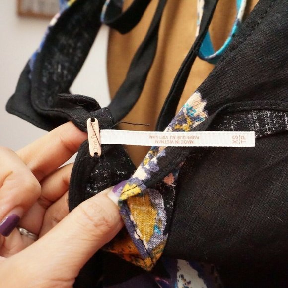 🆕Free People Blouse Ruffled hem Linen Blend Tunic - Picture 8 of 8